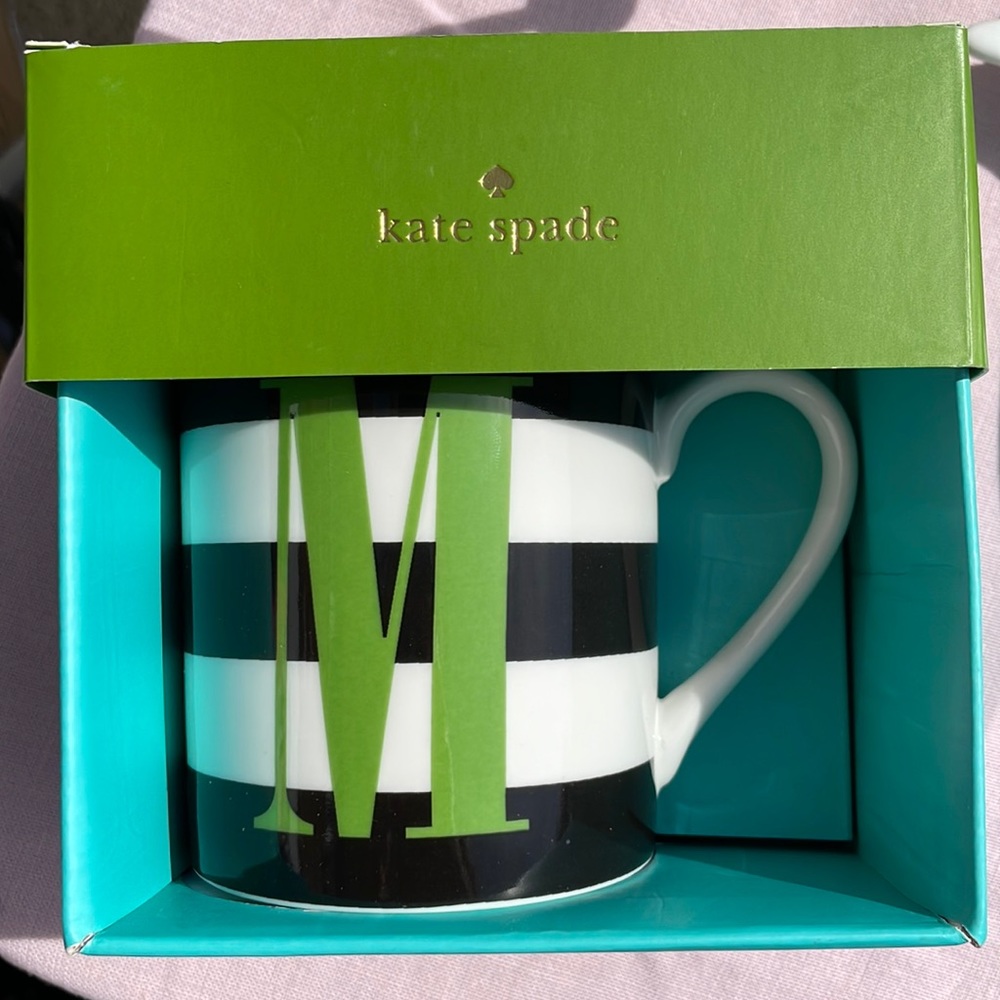 Kate Spade/Lenox. New What’s in a name “M” striped mug.